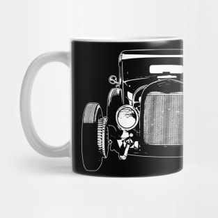 White 1928 Model A Car Sketch Art Mug